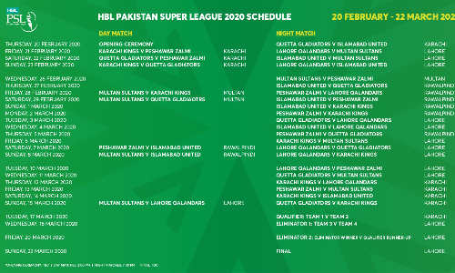 PCB announces HBL PSL 2020 schedule