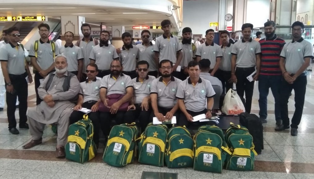 Pakistan blind cricket team arrives Dubai