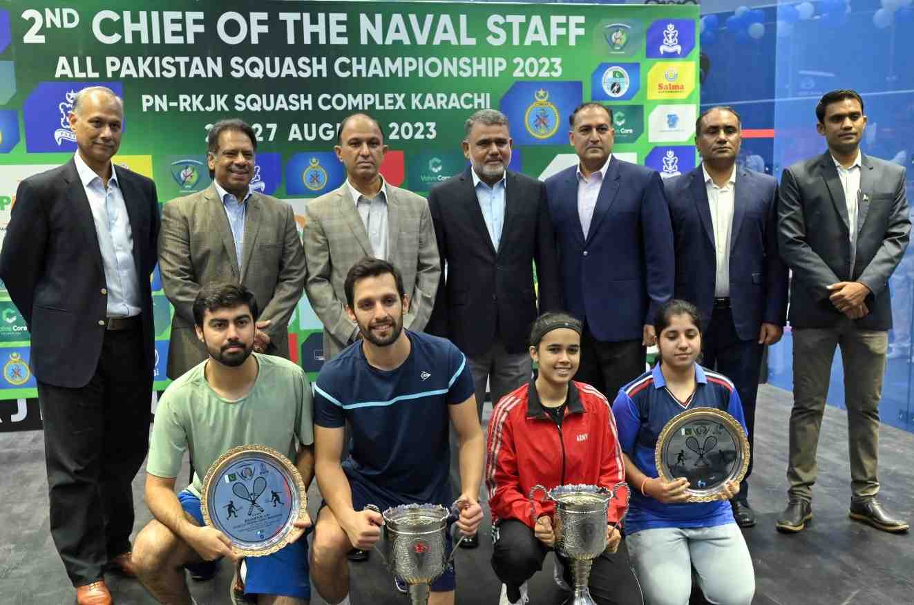 CNS Squash Championship: Nasir Iqbal Zaynab Khan win titles
