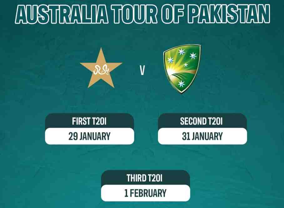 Australia to visit Pakistan for 3 T20I on January 28