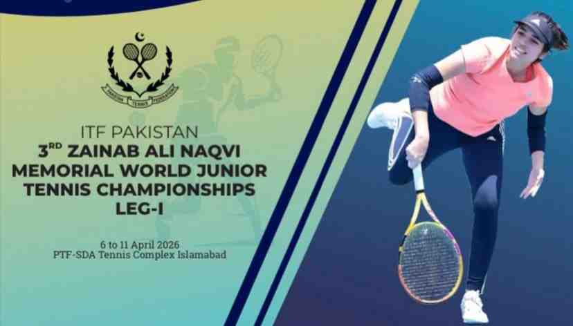 Zainab Memorial World Juniors Tennis Championship to start on April 6
