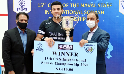 Egyptian lad Moustafa lifts the title of CNS International Squash Championship